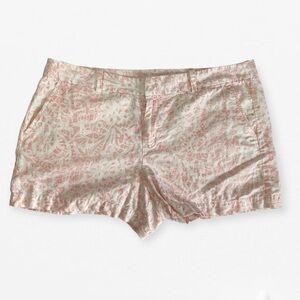 LOFT Pink White Floral cotton blend Shorts 14